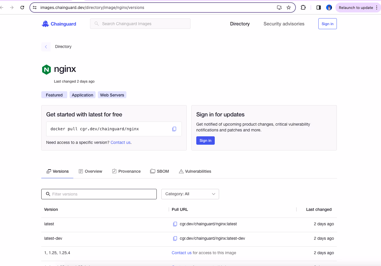 Chainguard Image Directory