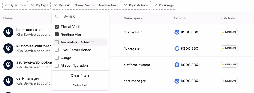 Filter for threat vectors_runtime