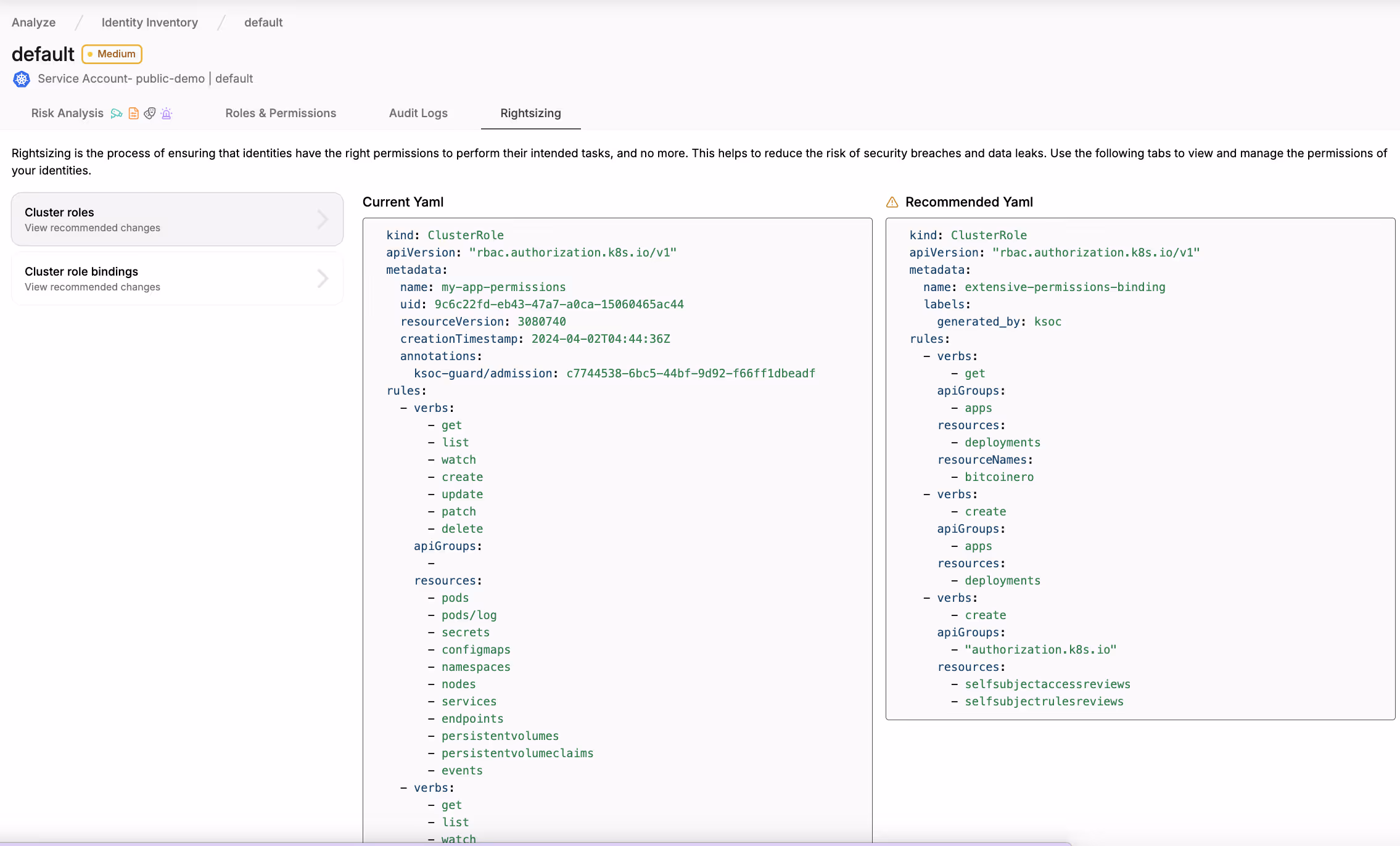 Kubernetes RBAC Right-size