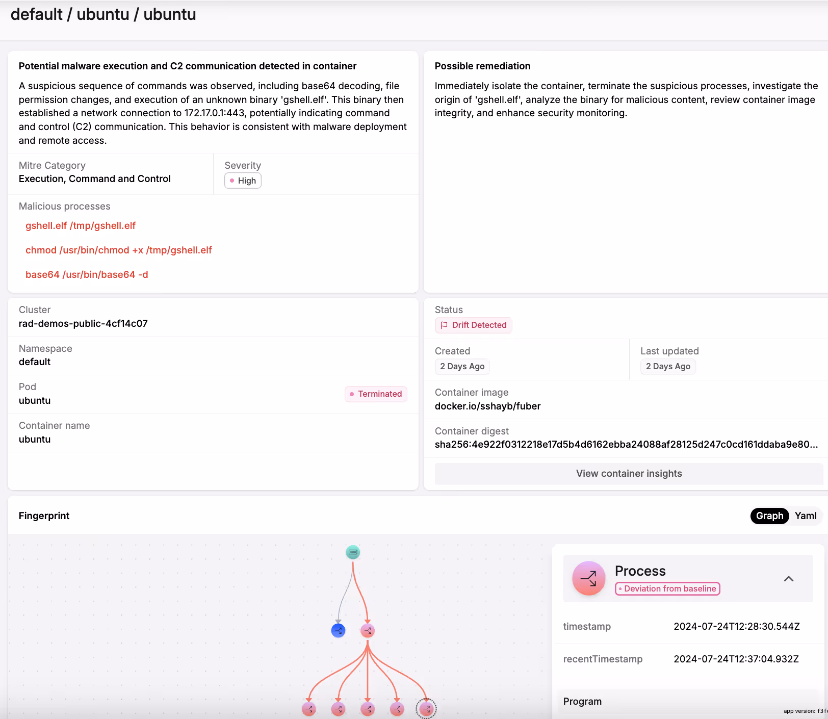 RAD Security reverse shell detection