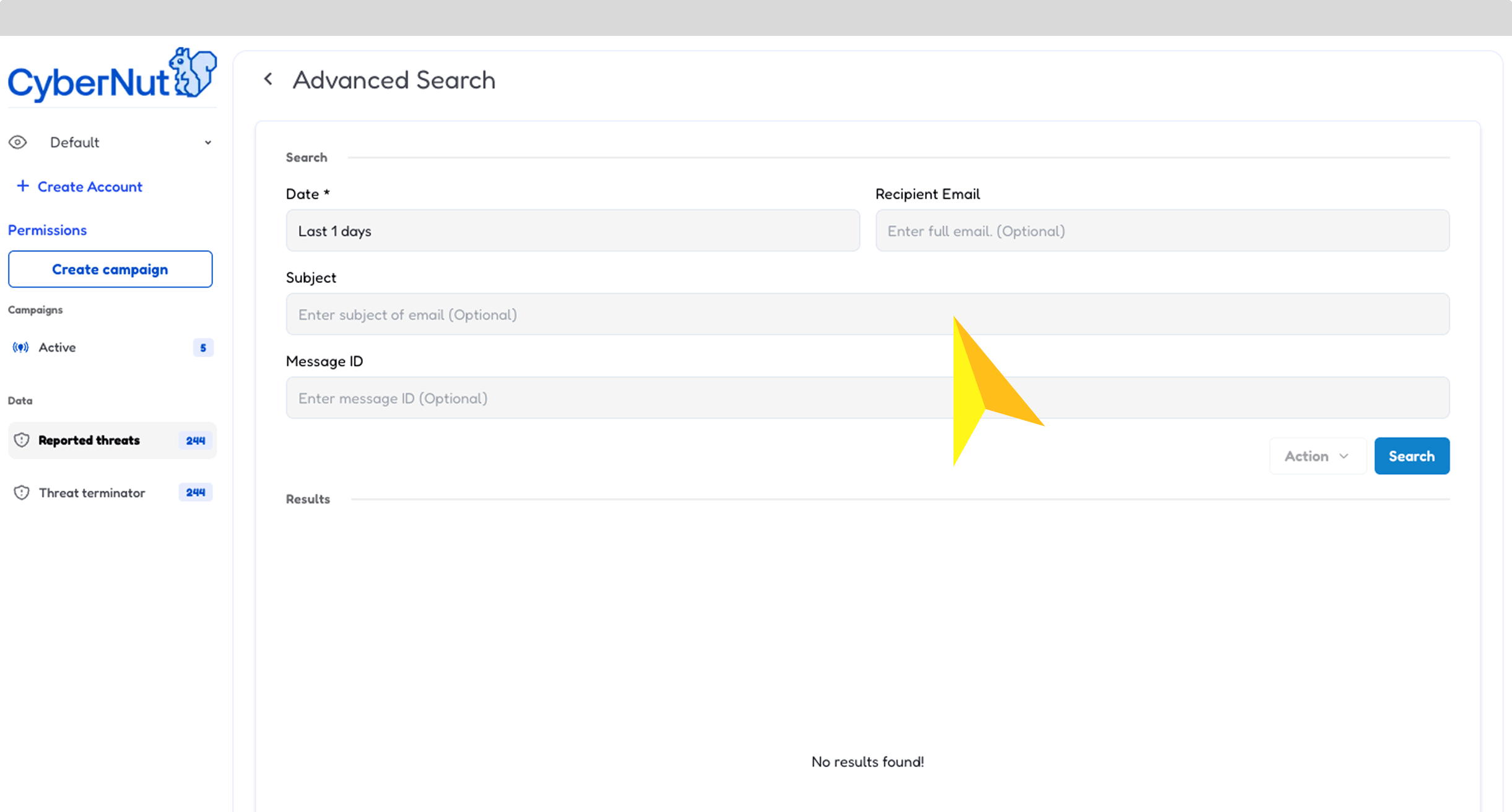Illustration of a person celebrating at a desk with computer, surrounded by digital icons and notifications showing 50 new emails and 72 total reports.