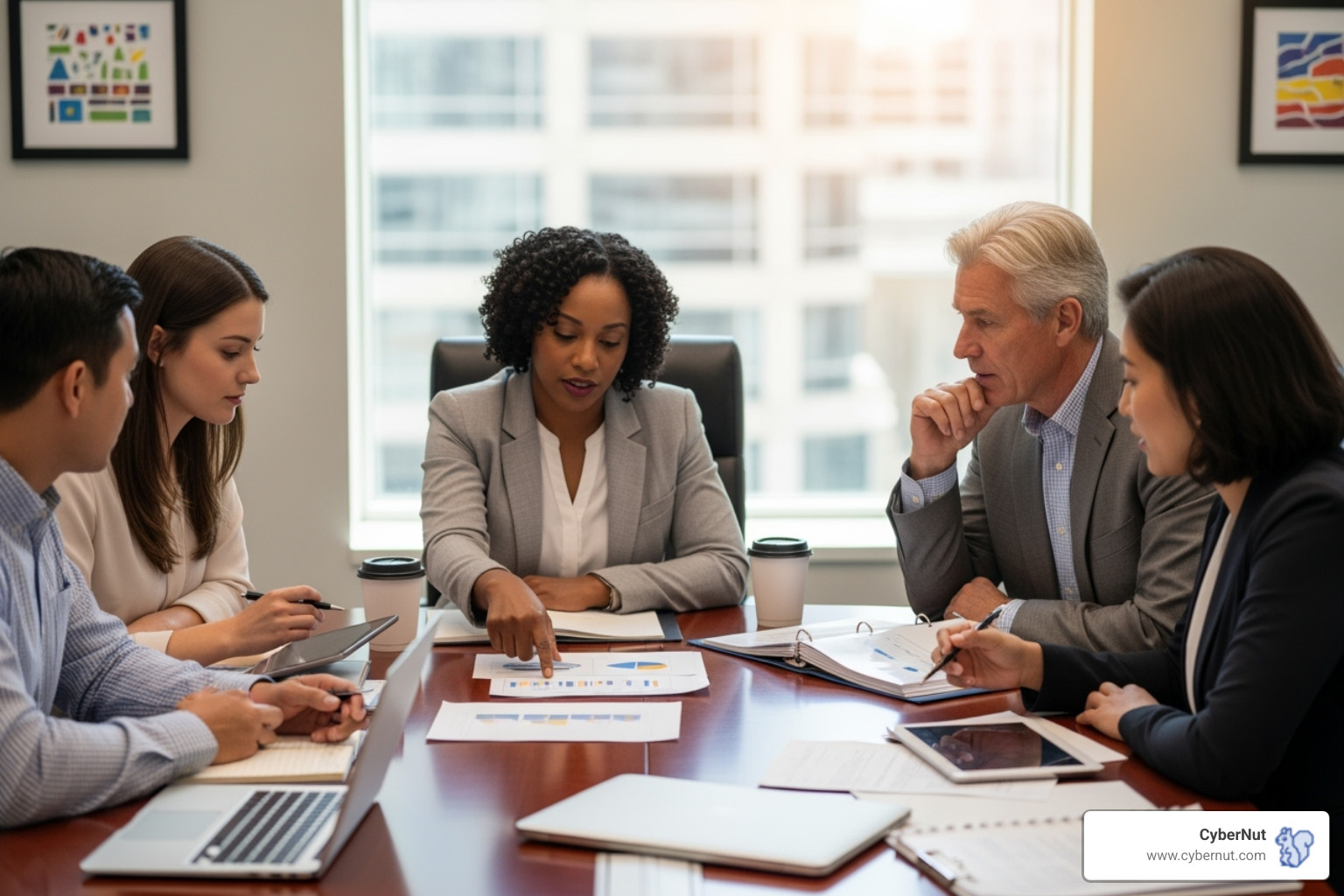A diverse group of educators and administrators collaborating around a table, symbolizing stakeholder involvement in procurement - Contract Clauses Every School Should Demand in EdTech Agreements