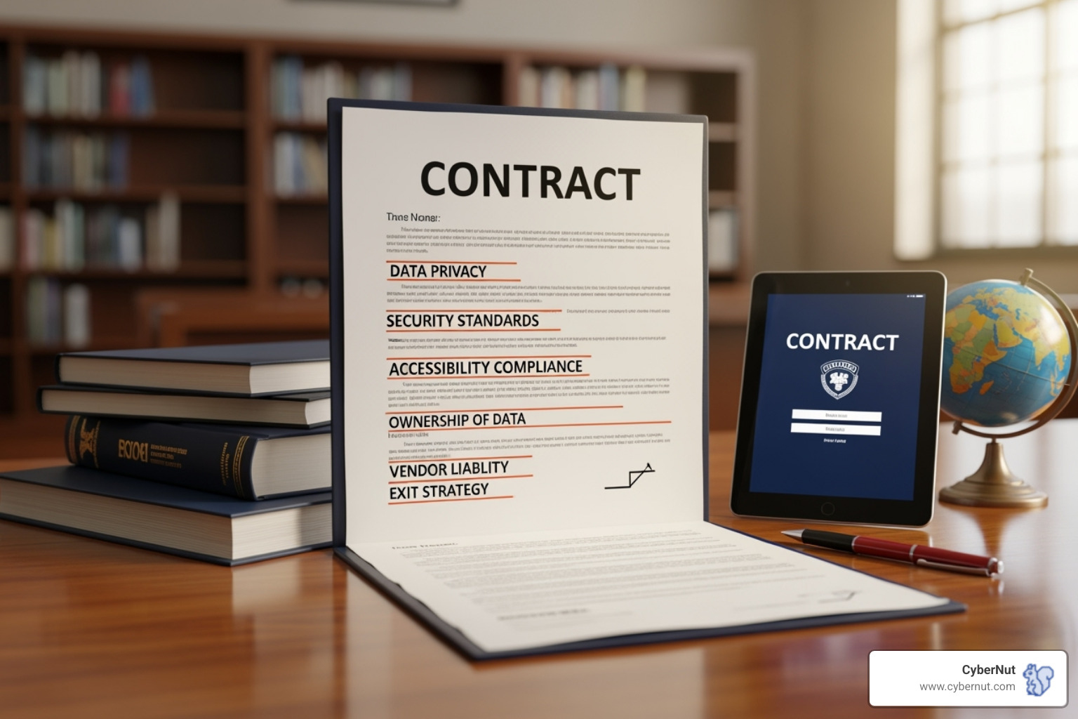 A checklist for security compliance, with each item ticked, emphasizing thoroughness - Contract Clauses Every School Should Demand in EdTech Agreements