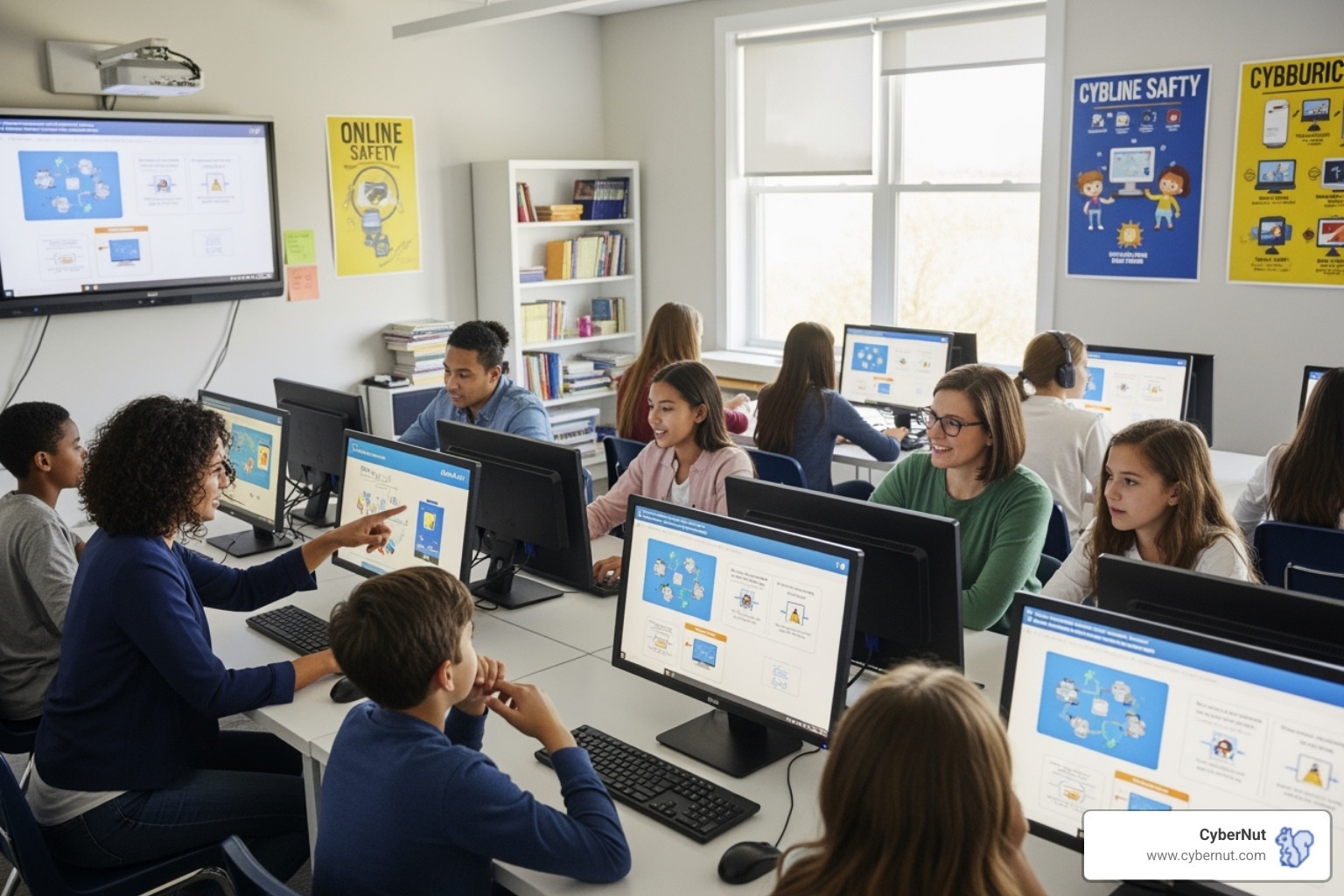 diverse group of teachers and students participating in an engaging cybersecurity training session - From Phishing to Deepfakes: The Evolving Cybercrime Playbook Targeting K–12 Schools