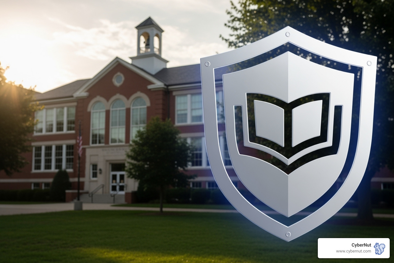 Image of a shield icon protecting a school building - FERPA (state implementation emphasis) Image of a shield icon protecting a school building - FERPA (state implementation emphasis)