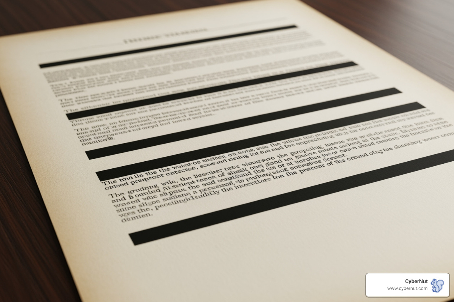 Image of a document with several lines of text, some of which are obscured by black redaction bars, illustrating the process of separating public and non-public data. - Minnesota Government Data Practices Act (MGDPA) Image of a document with several lines of text, some of which are obscured by black redaction bars, illustrating the process of separating public and non-public data. - Minnesota Government Data Practices Act (MGDPA)