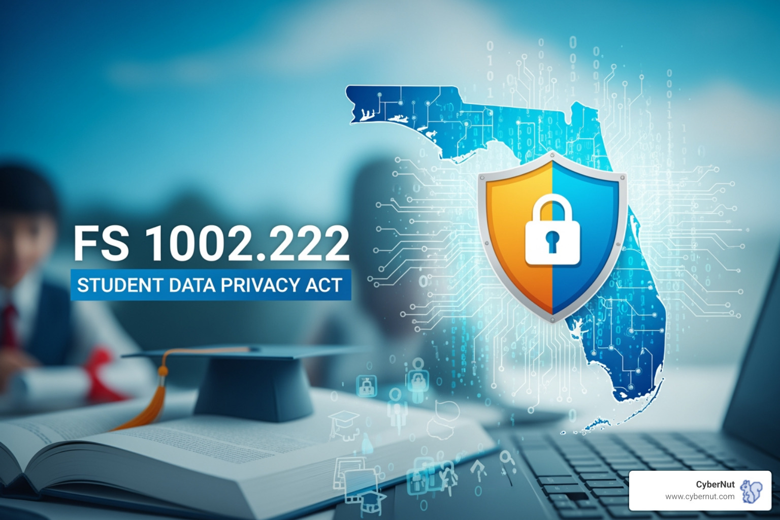 A document with the Florida state seal titled "Student Rights" and official-looking text - All About Florida's Student Data Privacy Act (FS 1002.222)