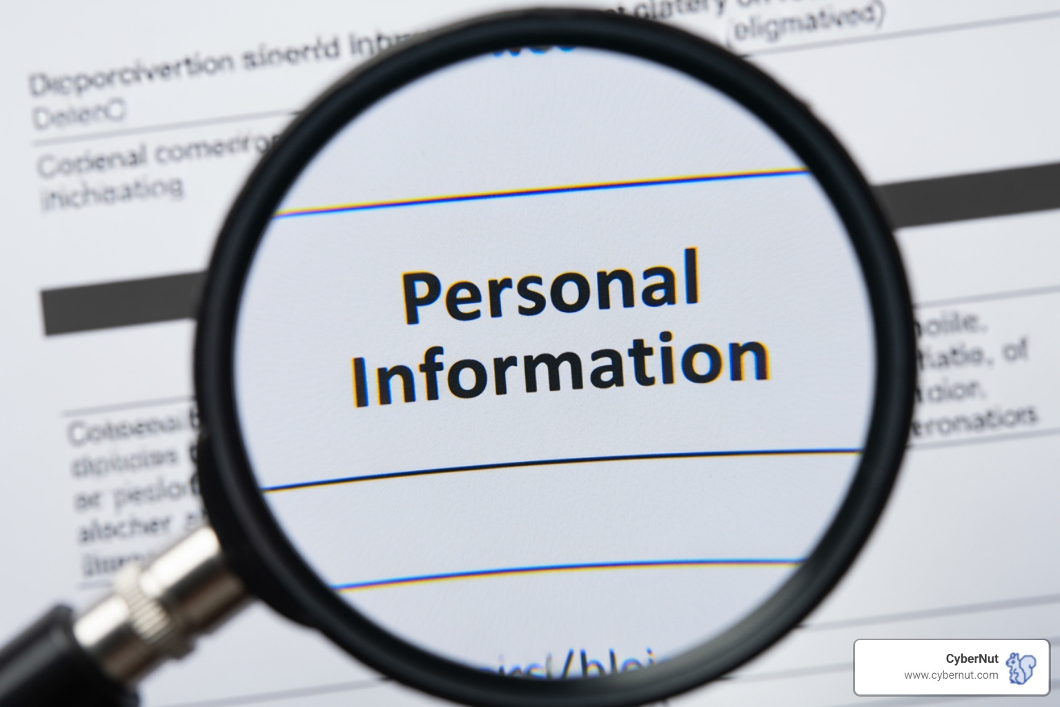 Image of a document with a magnifying glass over the text "Personal Information" - What to Know About the NC Identity Theft Protection Act for K–12