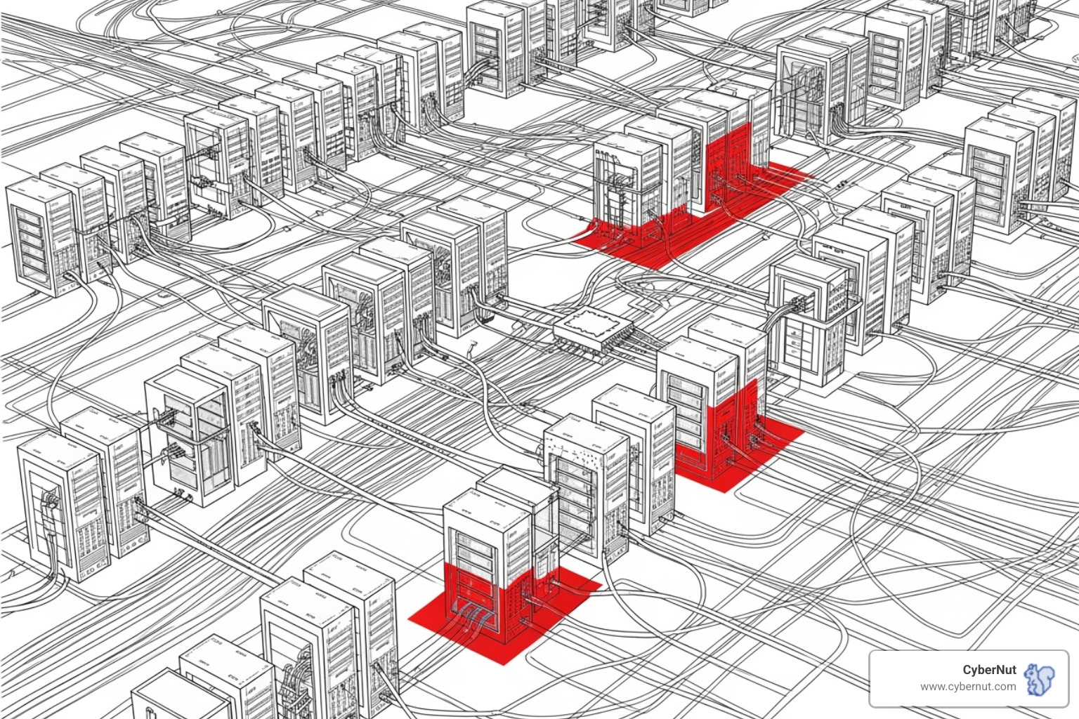 Complex network diagram with highlighted risk points - Opsec & Appsec: Application Security Emerges As New Focus Complex network diagram with highlighted risk points - Opsec & Appsec: Application Security Emerges As New Focus
