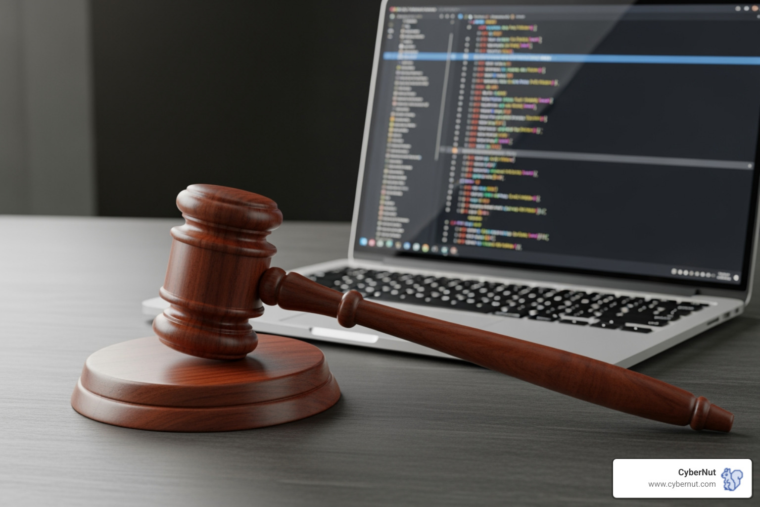 gavel next to a laptop displaying code - Cybersecurity Compliance vs. Best Practice: What Schools Are Actually Required to Do in 2026 gavel next to a laptop displaying code - Cybersecurity Compliance vs. Best Practice: What Schools Are Actually Required to Do in 2026