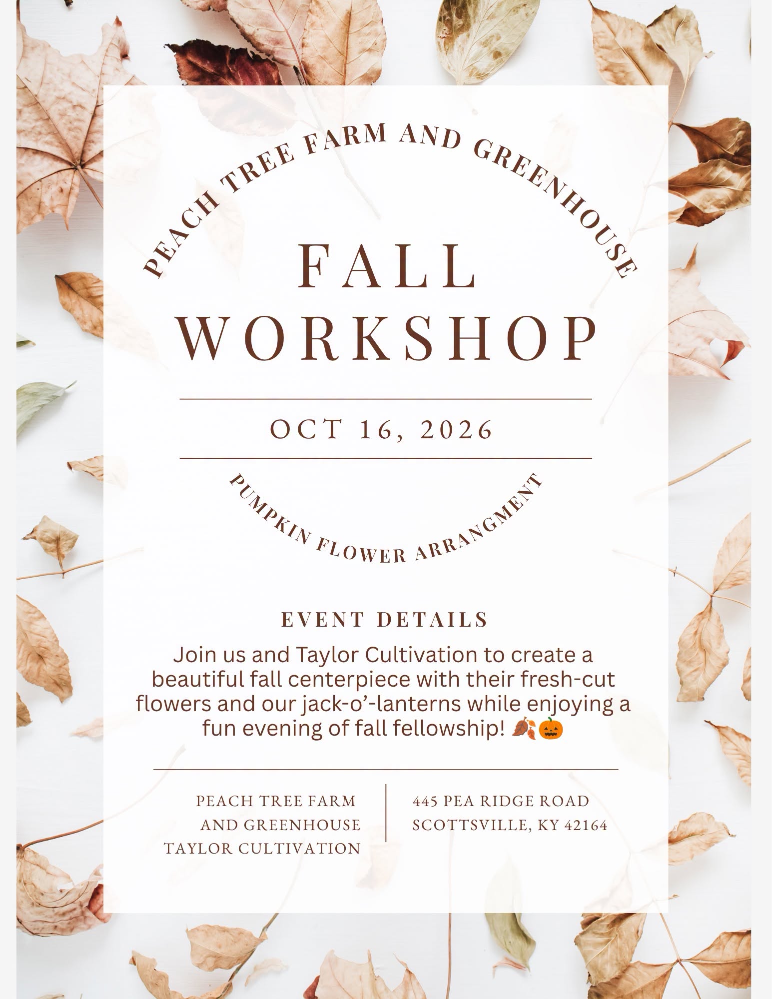 Fall Workshop with PeachTree Farms and Taylor Cultivation