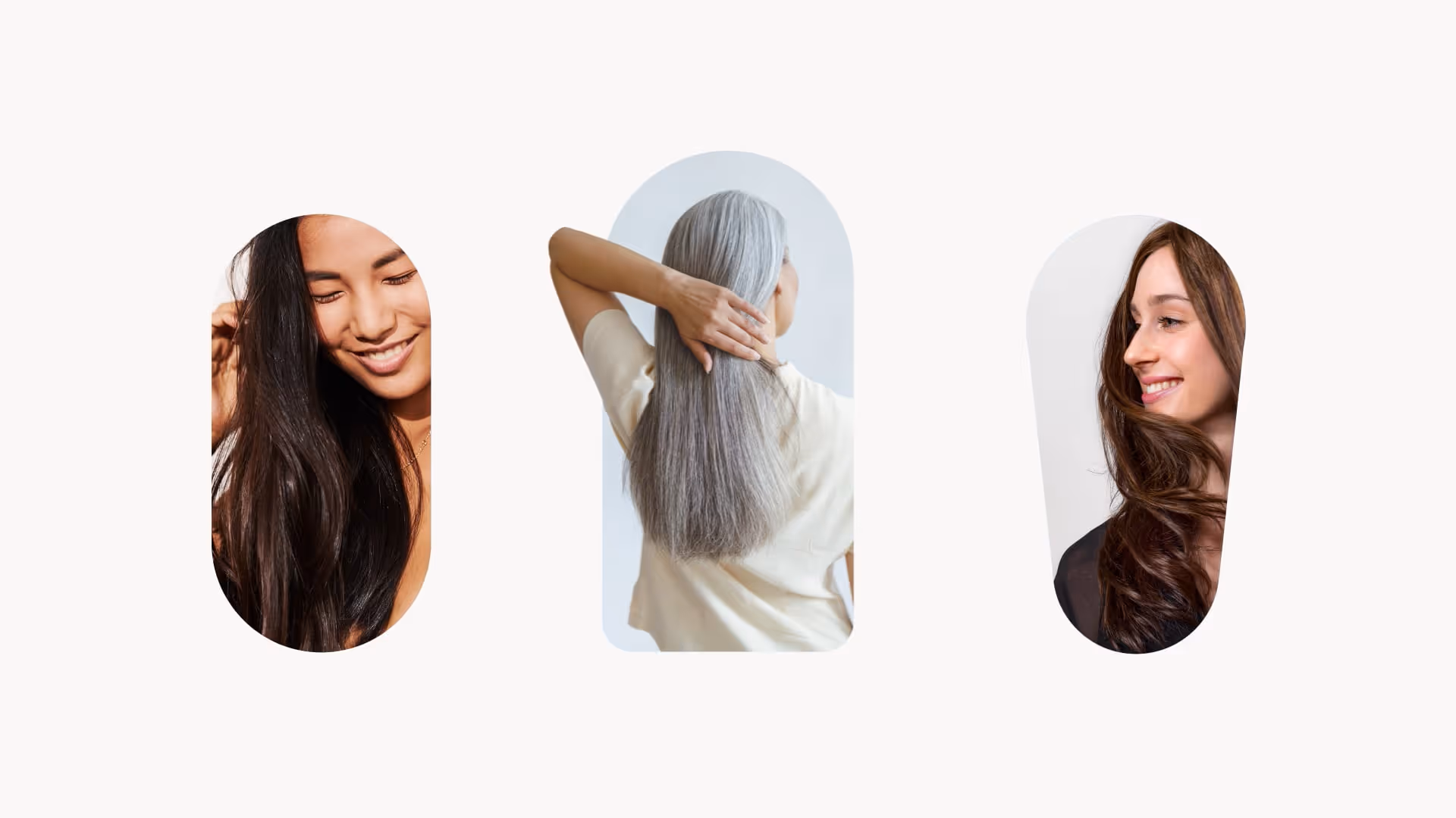 Titelbild mit drei Porträts von Frauen mit schwarzem, grauem und braunem Haar.
