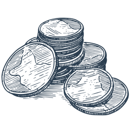 Un tas de pièces bleues