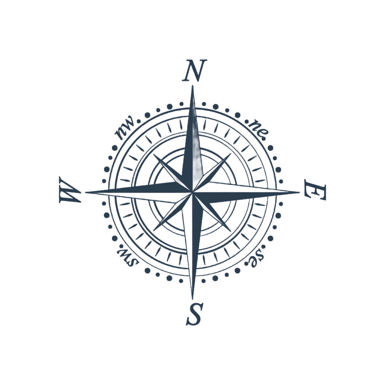 Une rose des vents bleue