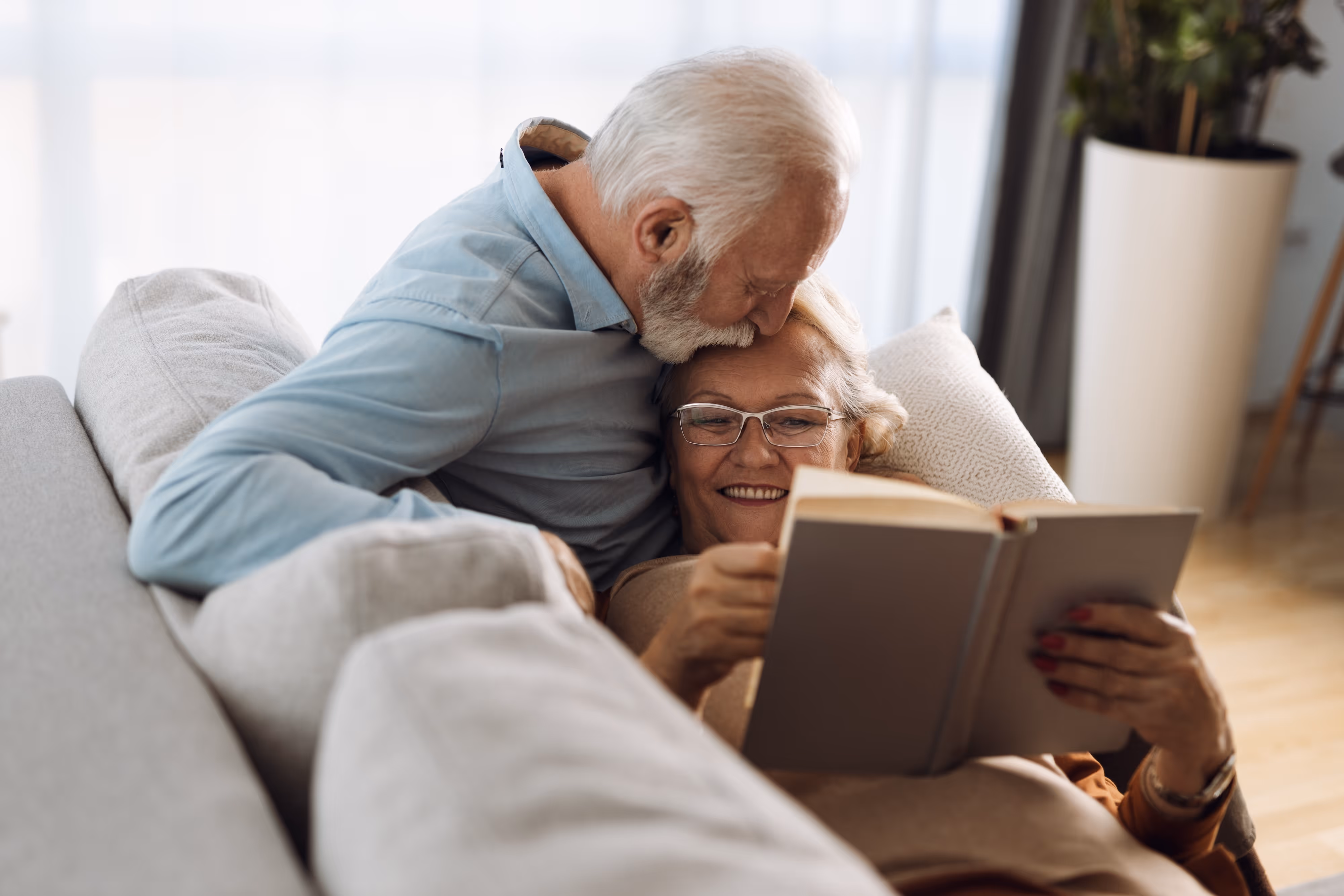Couple Cuddling Stock Photo