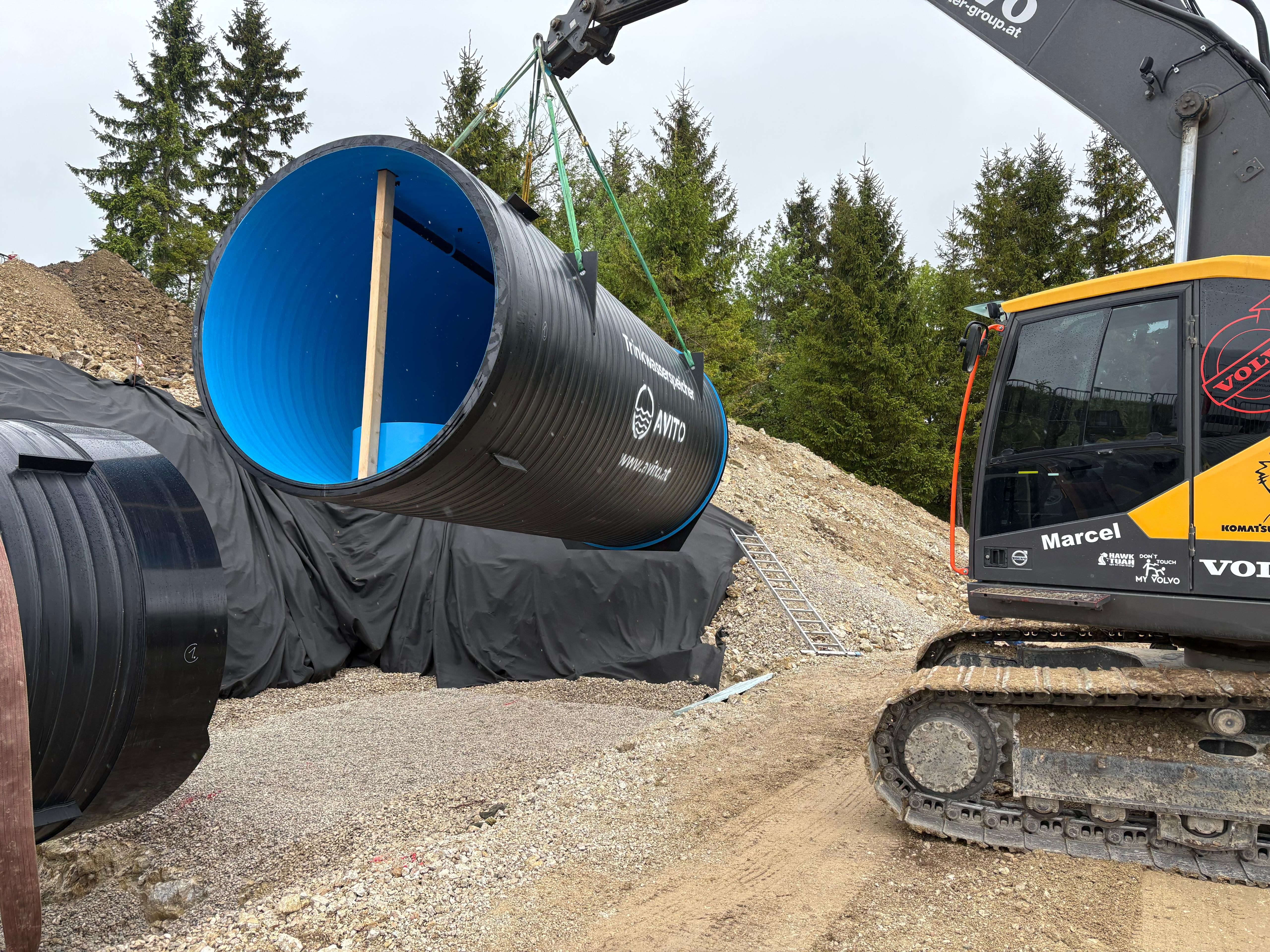 Bagger Trinkwassertank
