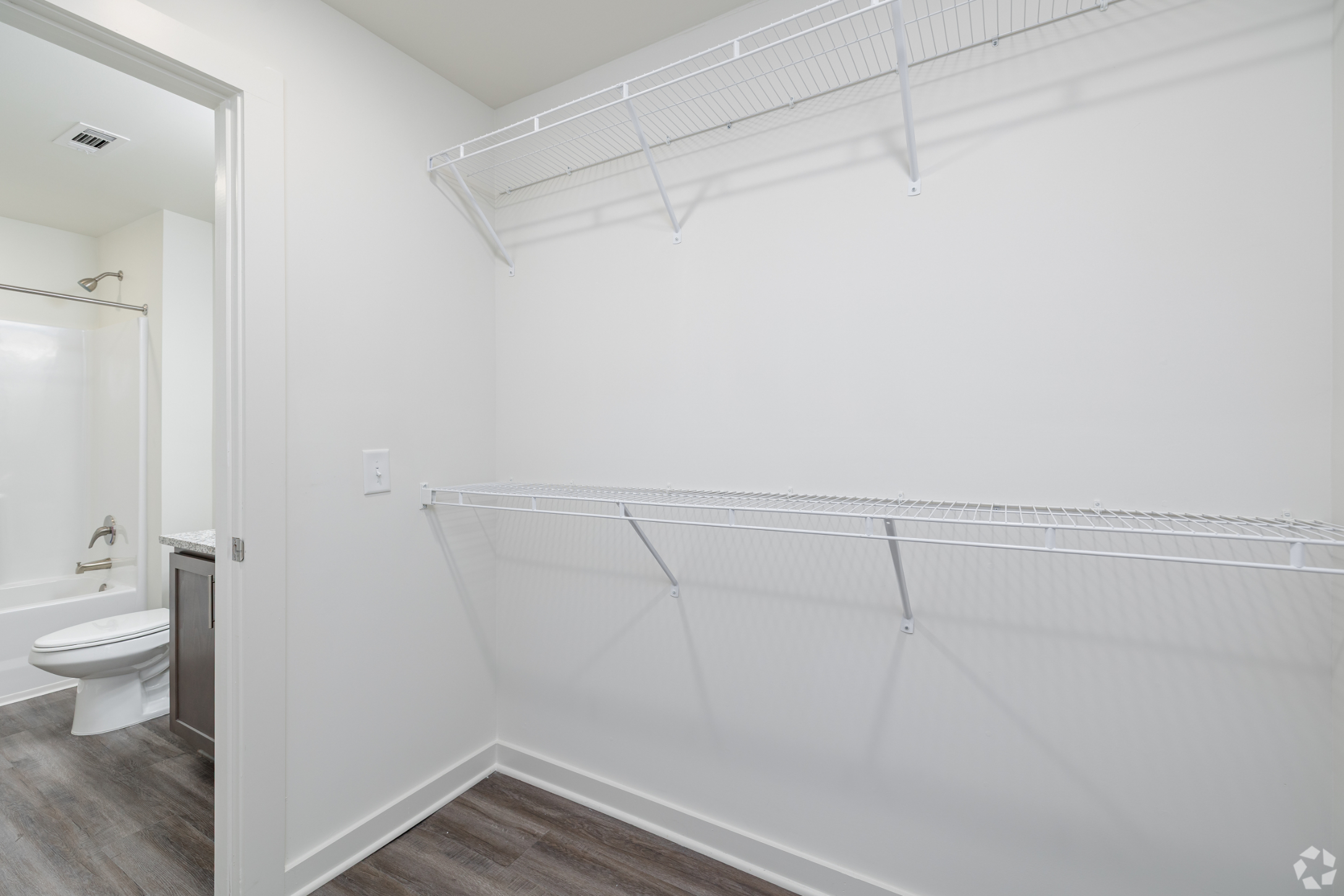 Large closet with shelving