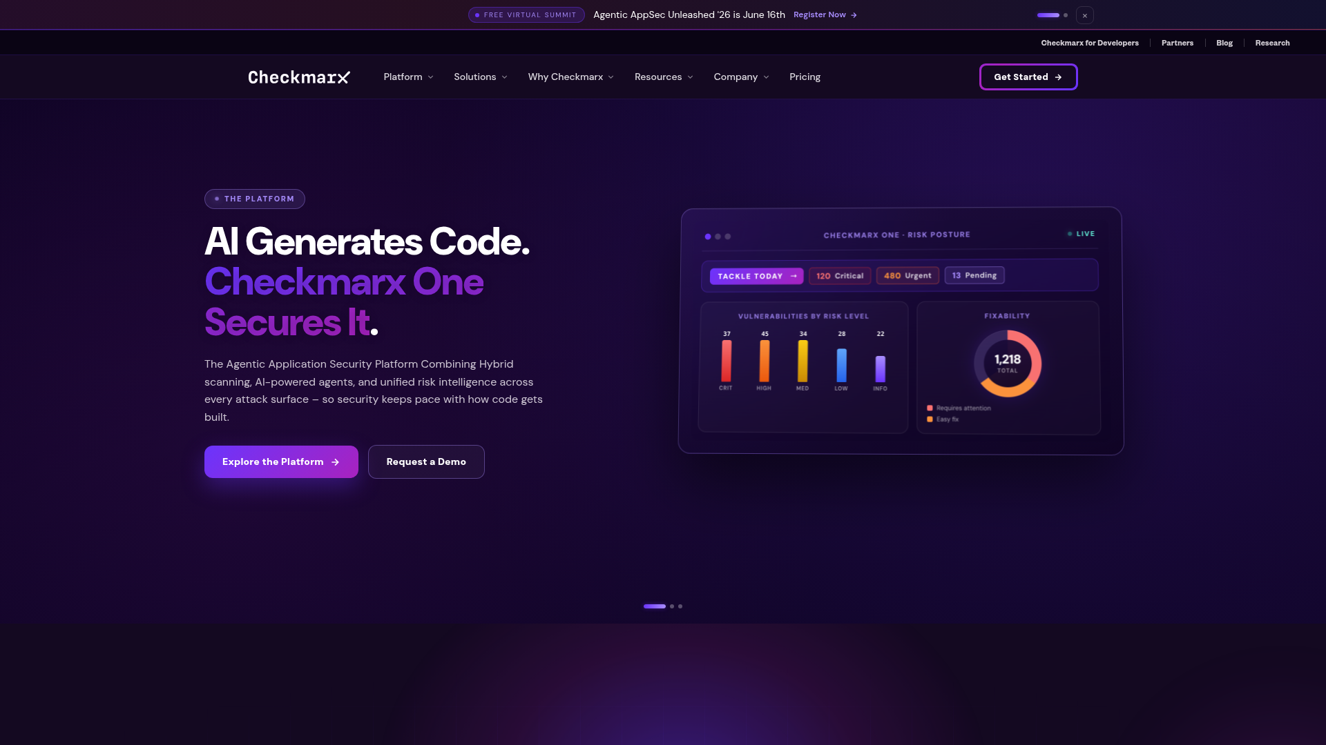Screenshot of https://checkmarx.com