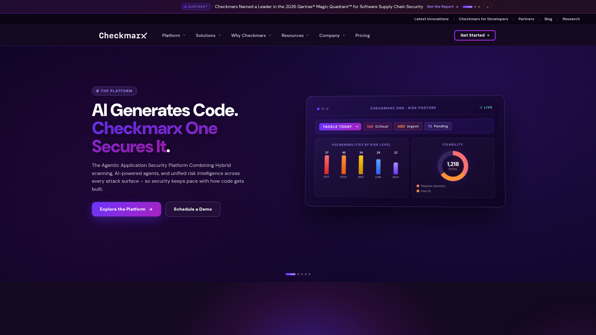 Screenshot of https://checkmarx.com
