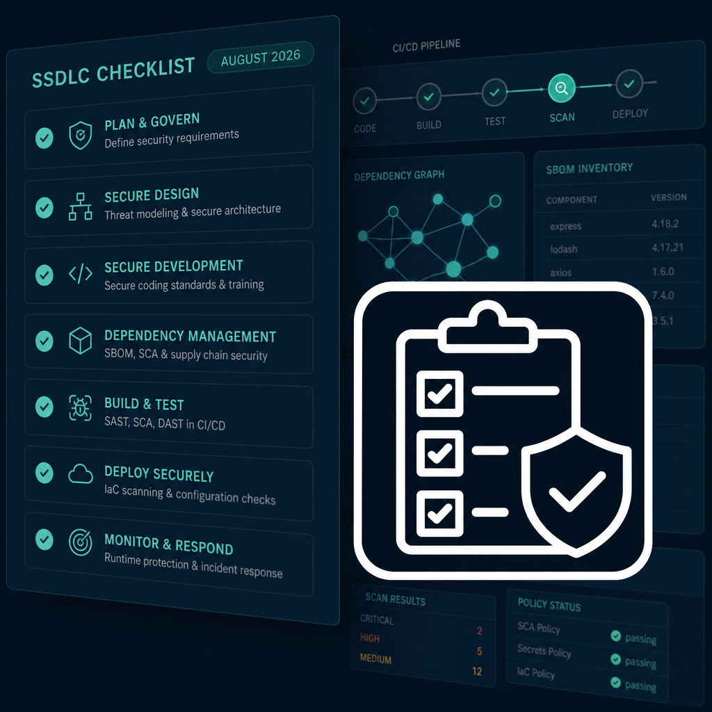 A checklist icon against a dark background