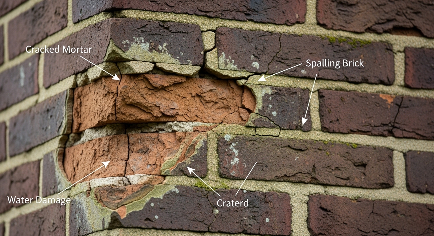 a weathered chimney exterior