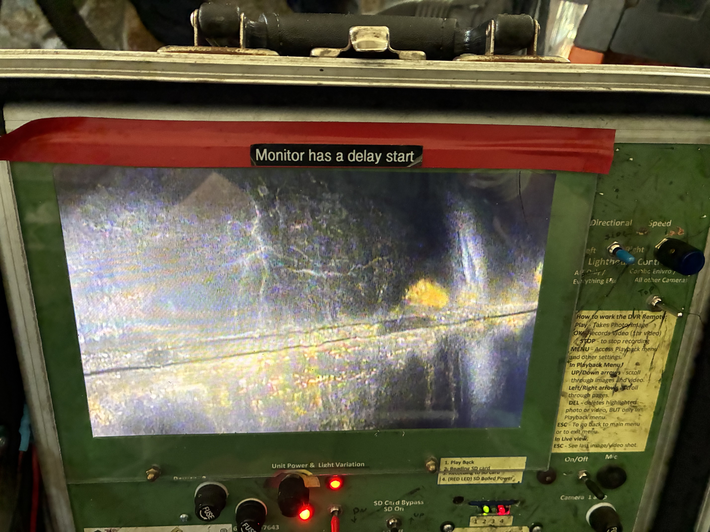ChimScan camera monitor showing interior damage inside a chimney flue
