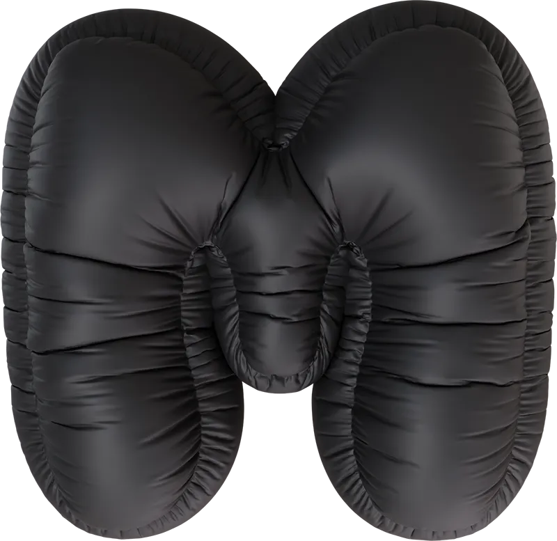 Bubble letter 'M' icon representing Kloud Health's mental health services, designed with a clean and modern style, symbolizing mental wellness, clarity, and the holistic approach to mind health at Kloud Health.