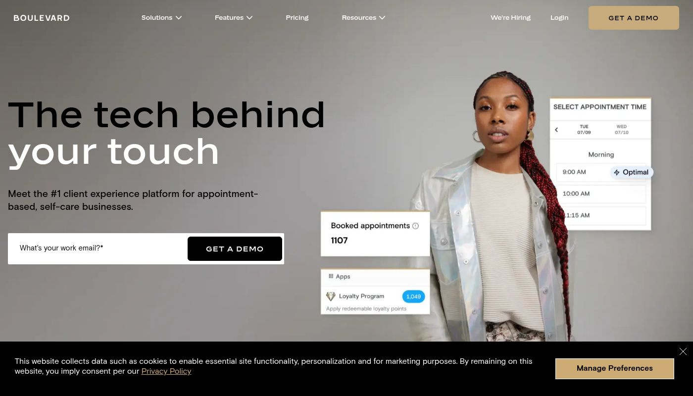 a screenshot of Boulevard 's website