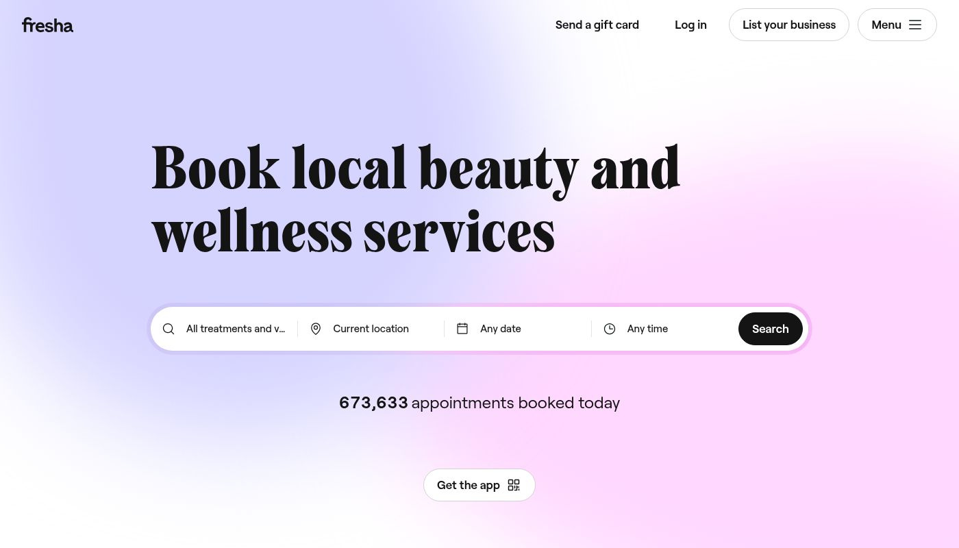 a screenshot of Fresha 's website