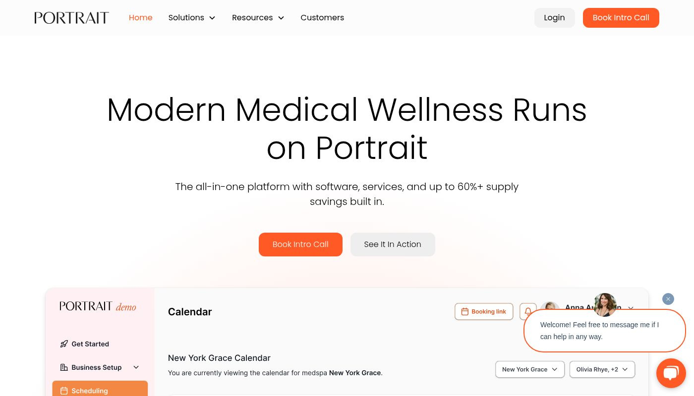 a screenshot of Portrait Care's website