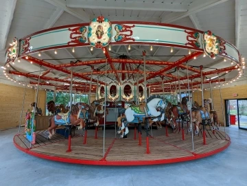 A traditional horse carousel.