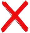 A red X.