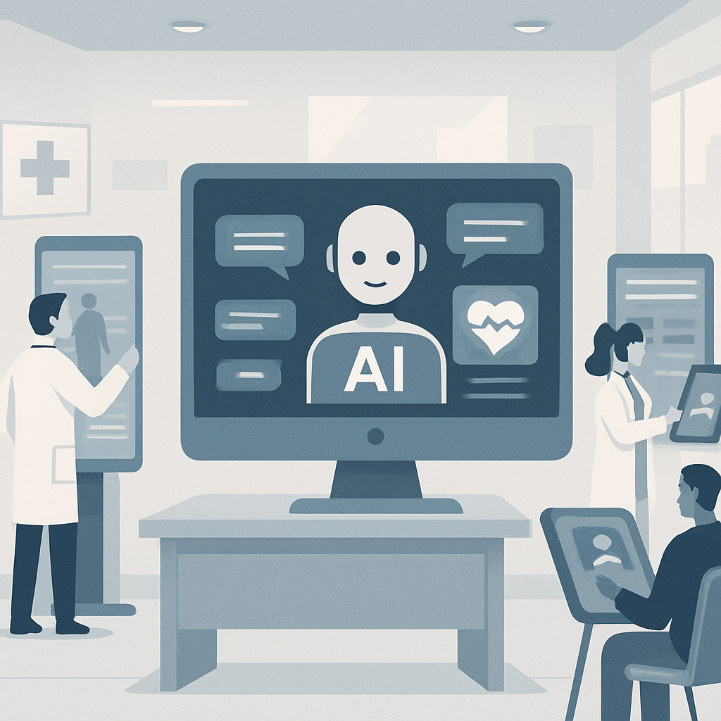Modern technology interface used in a clinic setting showing digital interaction.