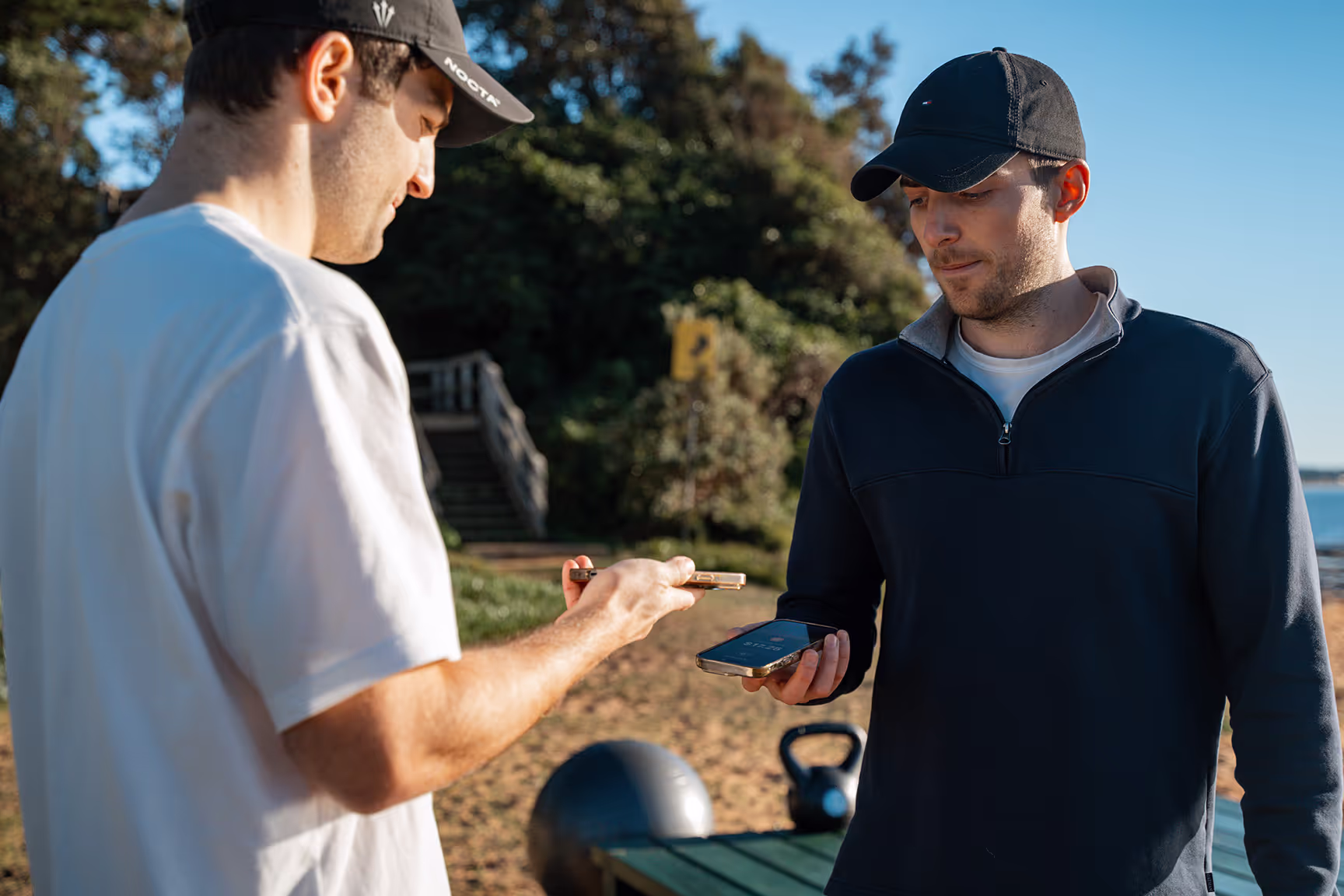 Man making a payment using a QR code
