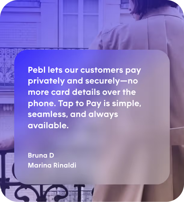 A stylish card with a review quote