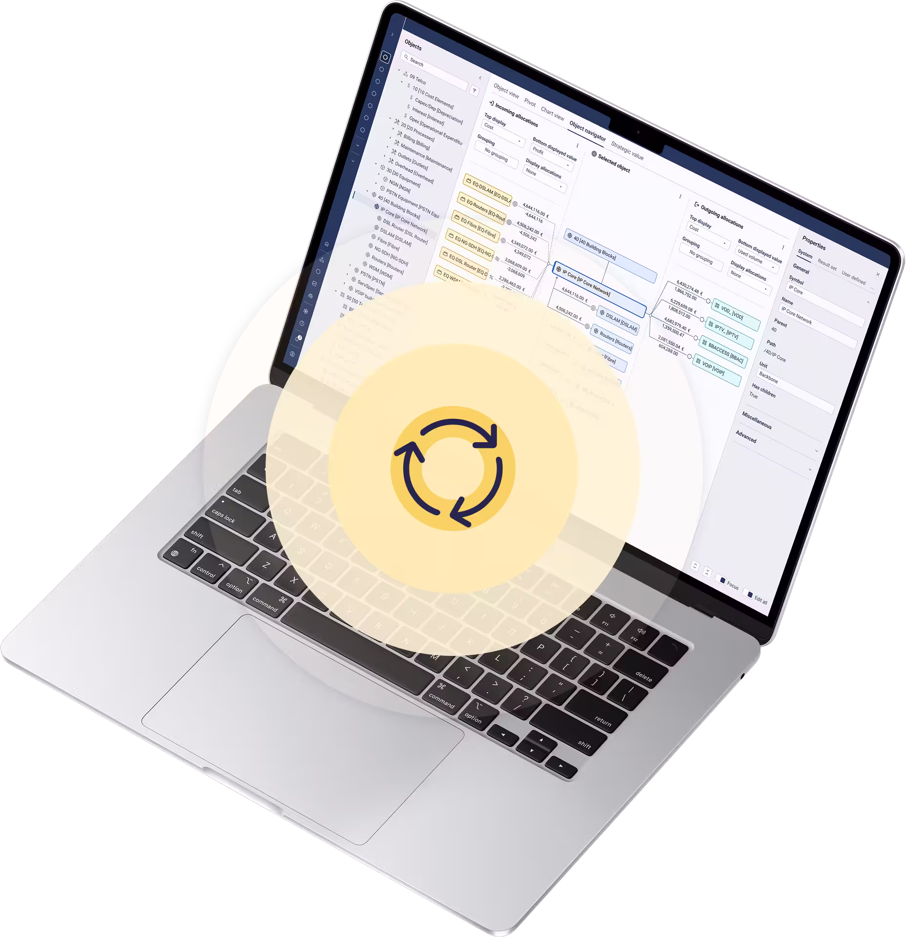 Een laptop met een applicatie erop waarbij het om de dienst Designer in the loop gaat.