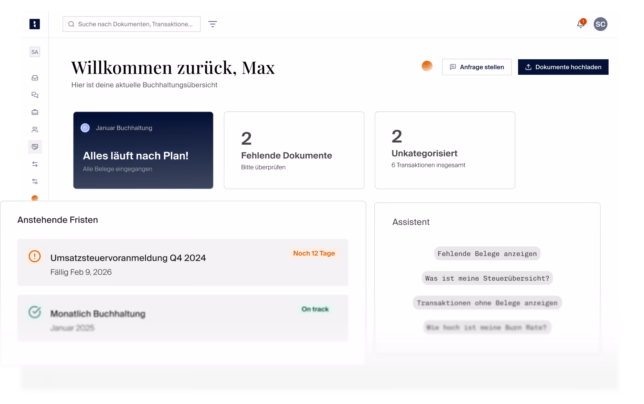 Die Startseite der Integral Plattform