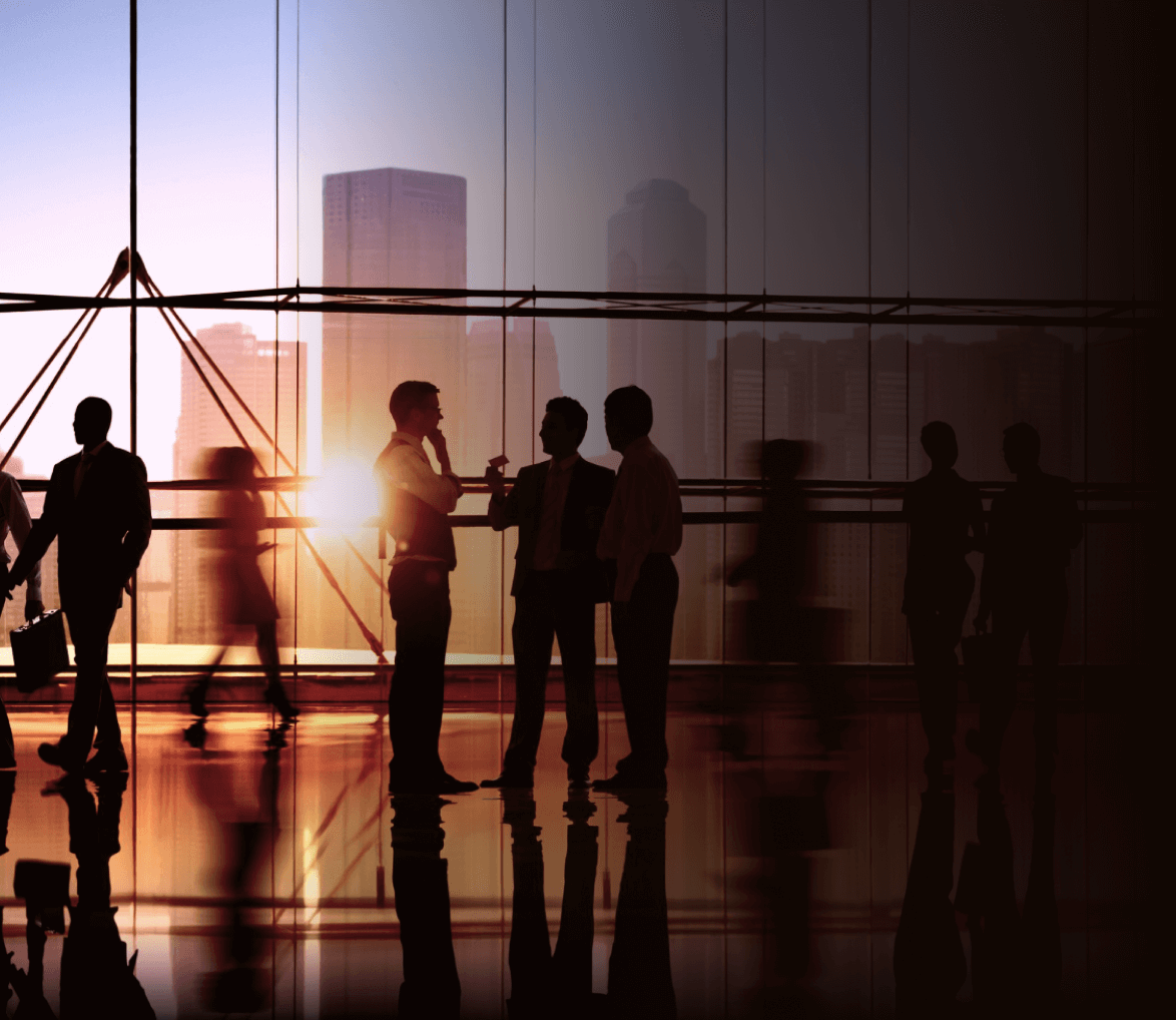A group of employees standing together.