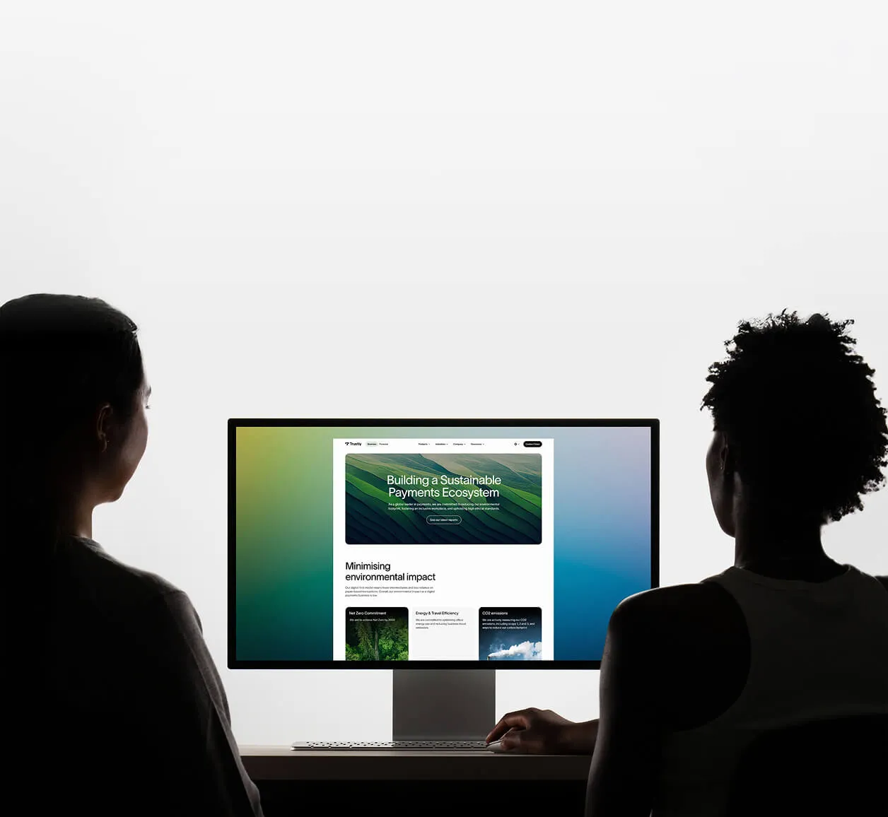 Team working together on PC