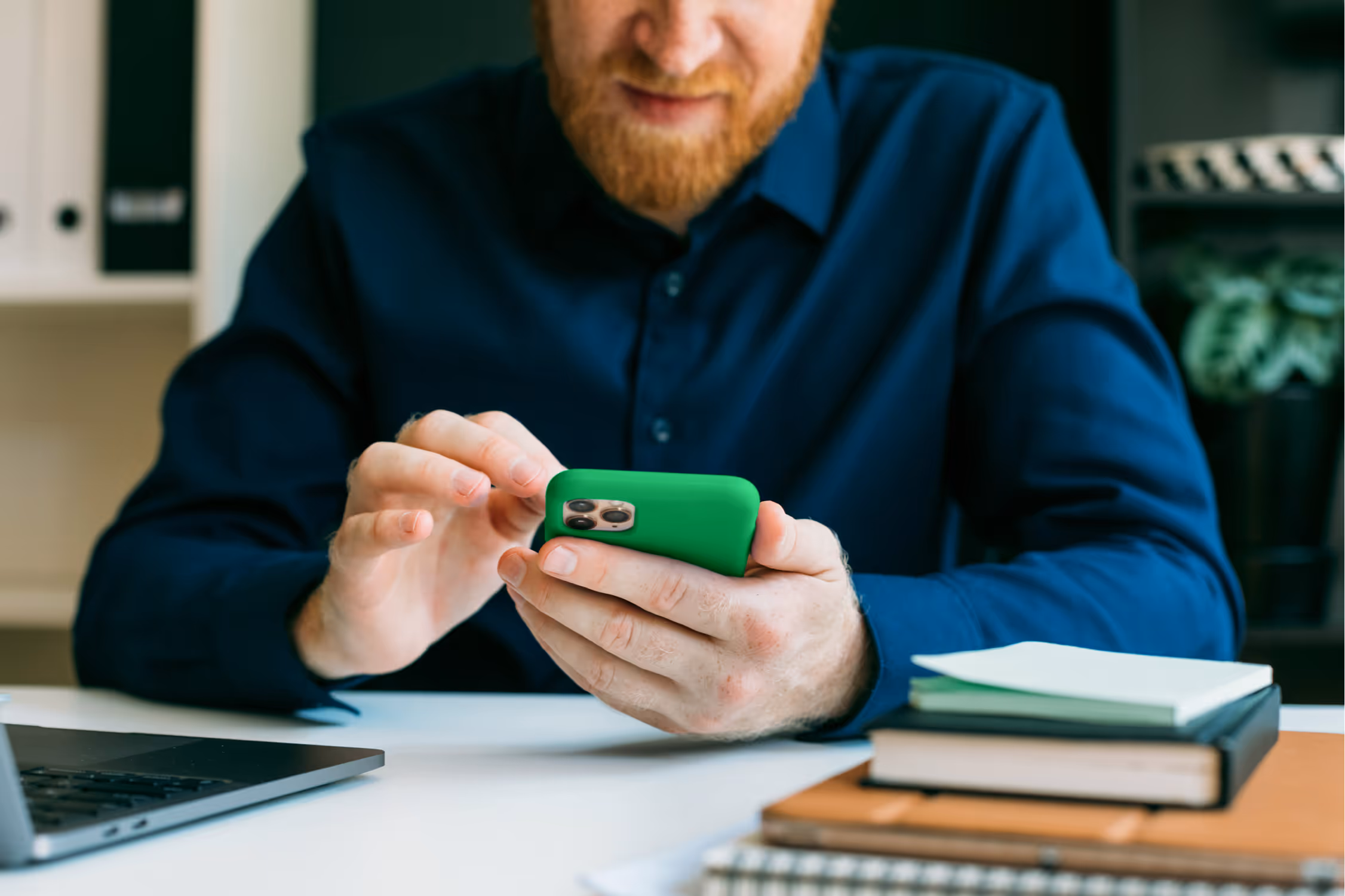 Man with phone in hand