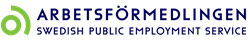 Klickbar bild på Arbetsförmedlingens logga med länk till utbildningen.