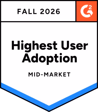 G2 Security Compliance Highest User Adoption Mid-Market badge