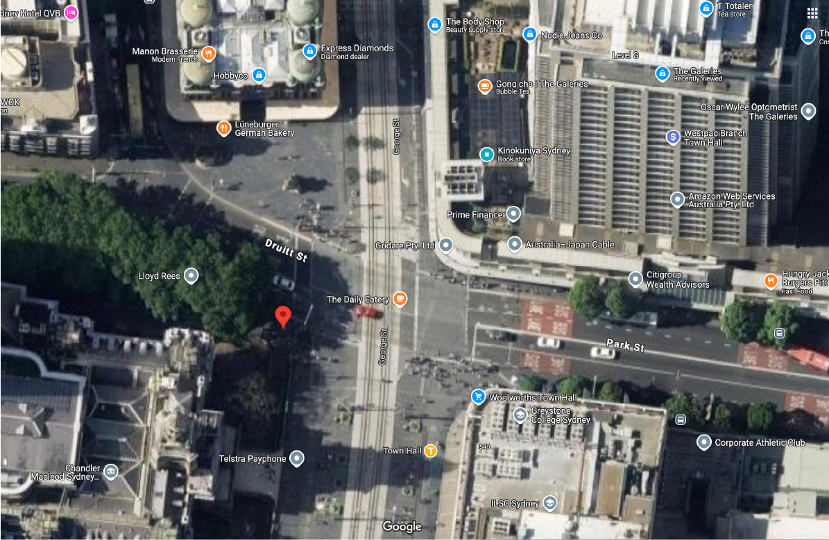 Satellite view of the intersection