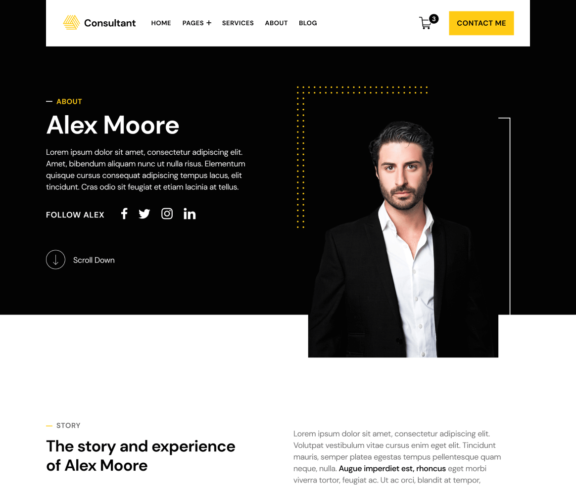 Consultant - About page - Consultant and Business Coach Webflow Template
