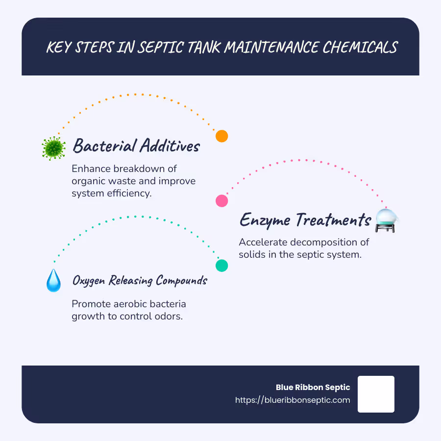 Types of Septic Tank Maintenance Chemicals Infographic - septic tank maintenance chemicals infographic infographic-line-3-steps-blues-accent_colors