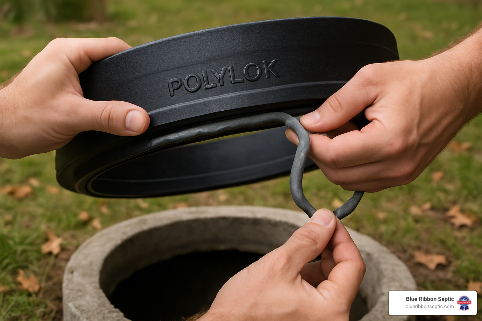 butyl sealant rope application on polylok adapter ring - how to install polylok septic tank riser