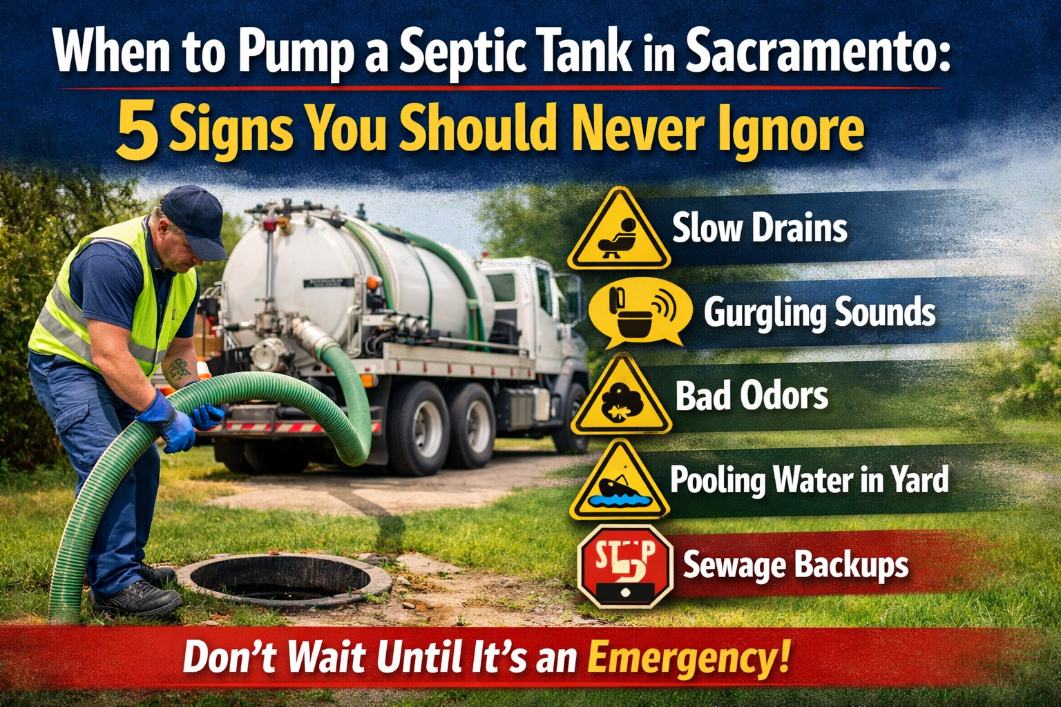 when to pump septic tank in Sacramento