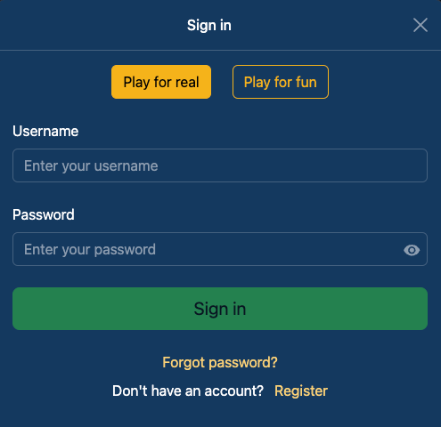 FatBet Casino Login Field