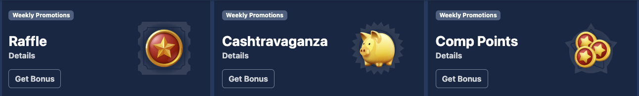 Fatbet Casino bonus codes and weekly promotions like raffe, cashtravaganza and comp points.