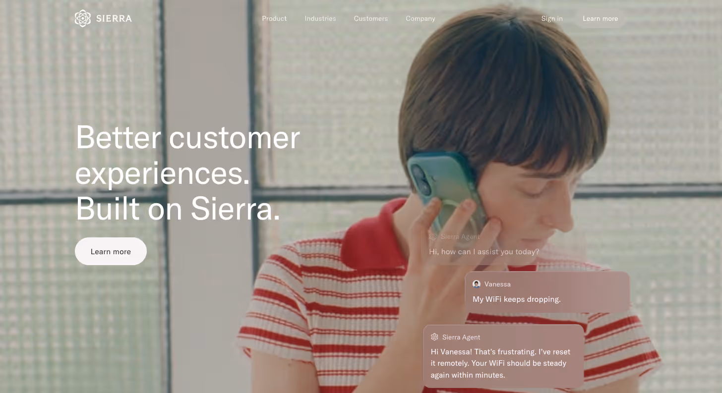 5 - Sierra AI homepage